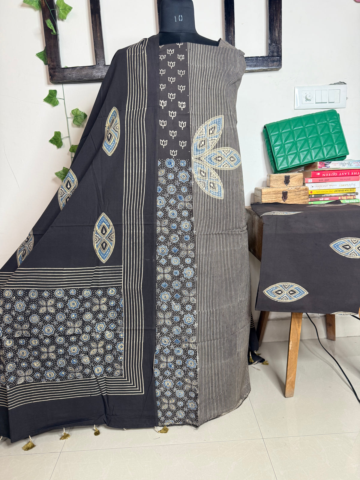 Elegant Taj Cotton Ajrakh 3-piece suit