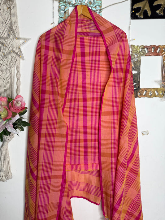 Jamdani Cotton Checks Suit Set