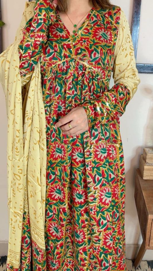 Premium Kalamkari Modal Silk Stitch Suit ✨