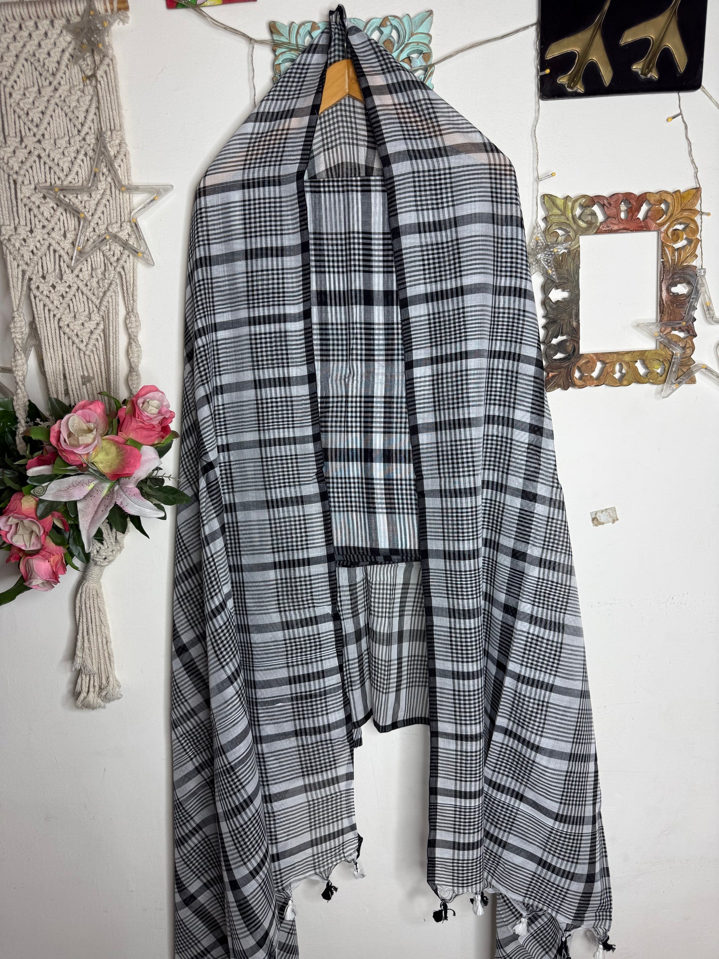 Jamdani Cotton Checks Suit Set