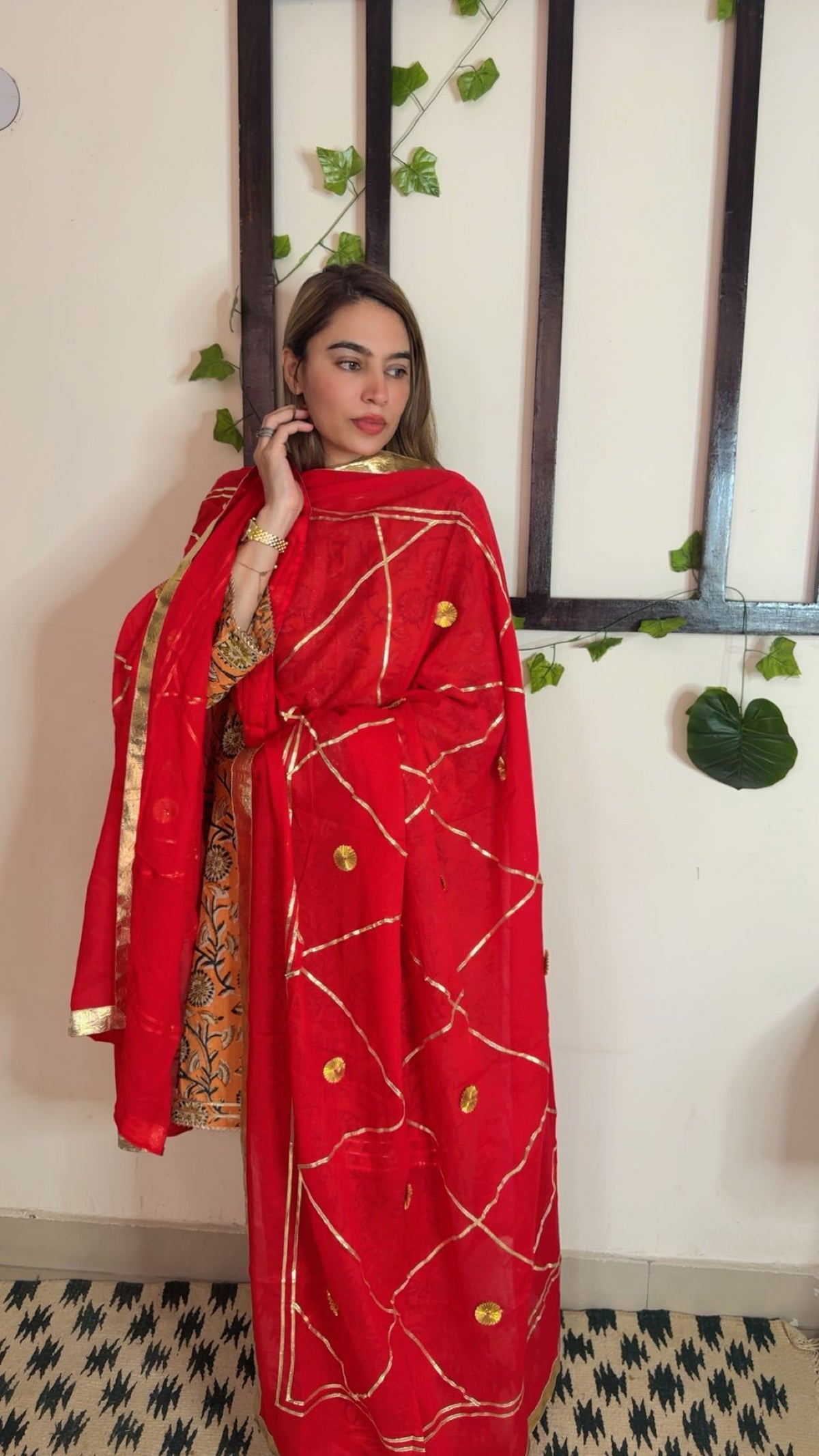 Heavy Gotta Festive Dupatta ✨Red colour