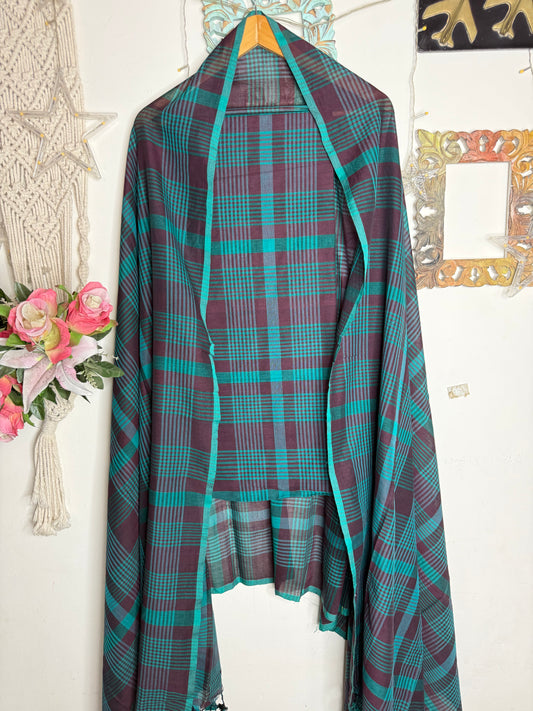 Jamdani Cotton Checks Suit Set