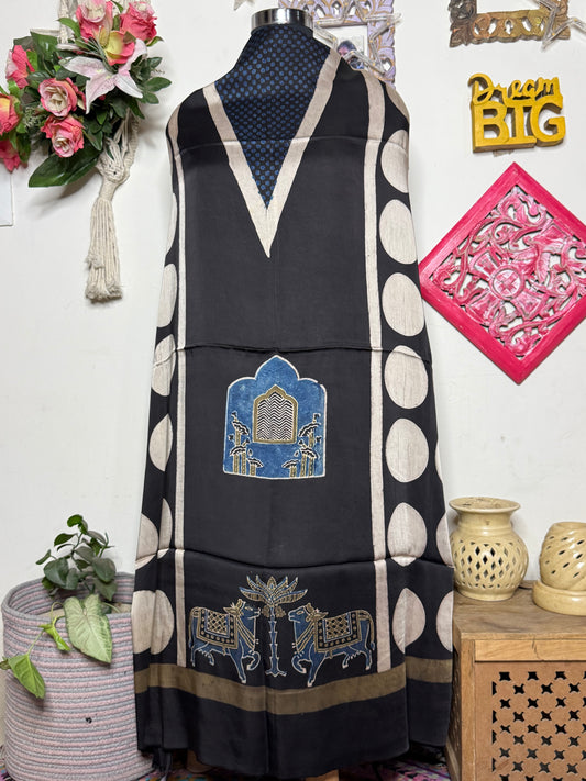 🌿 Ajrakh Handblock Modal Suit Set with Dupatta