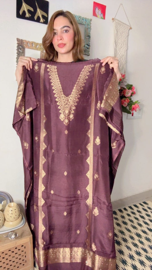 Dola Silk Shirt Dhuppta With Banarasi Weaving!!
