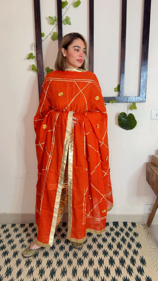 Heavy Gotta Festive Dupatta ✨ Orange color
