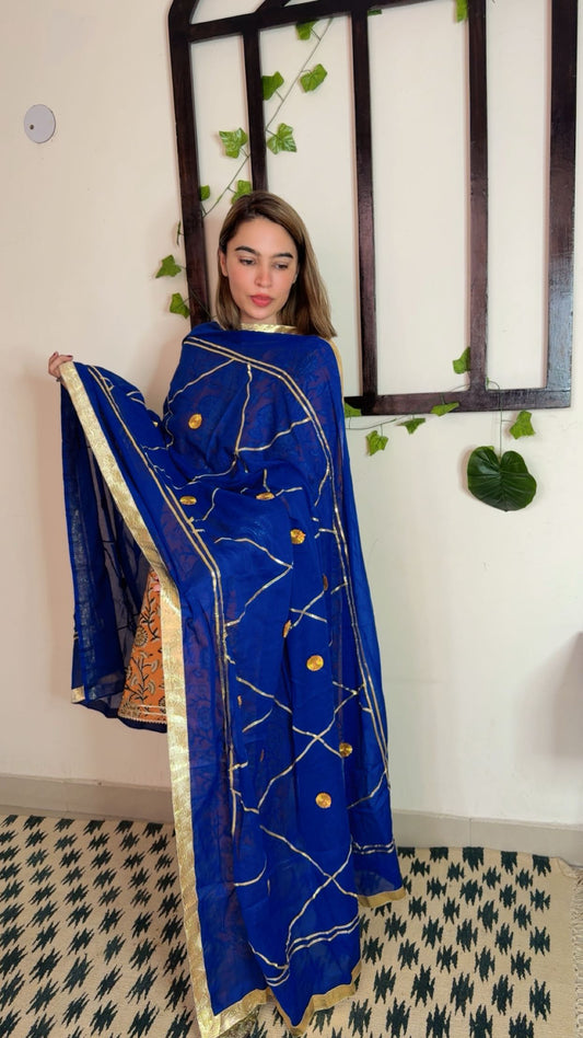 Heavy Gotta Festive Dupatta ✨ Blue color