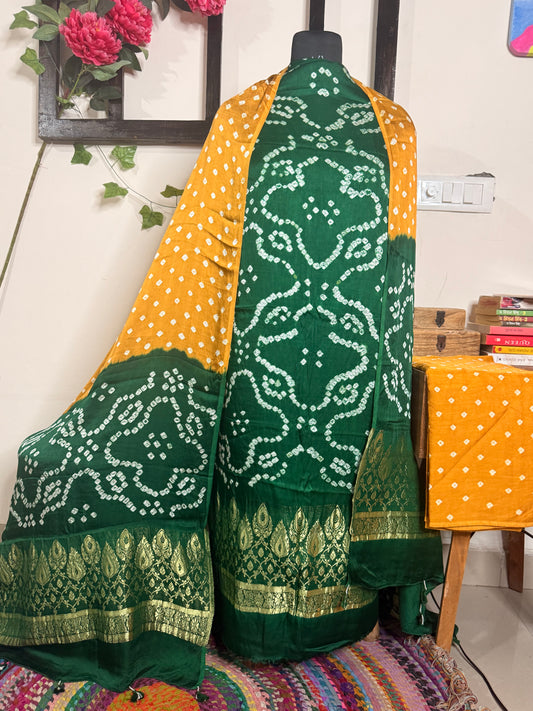 Bandhej Modal Silk Full Suit – Handcrafted Elegance✨