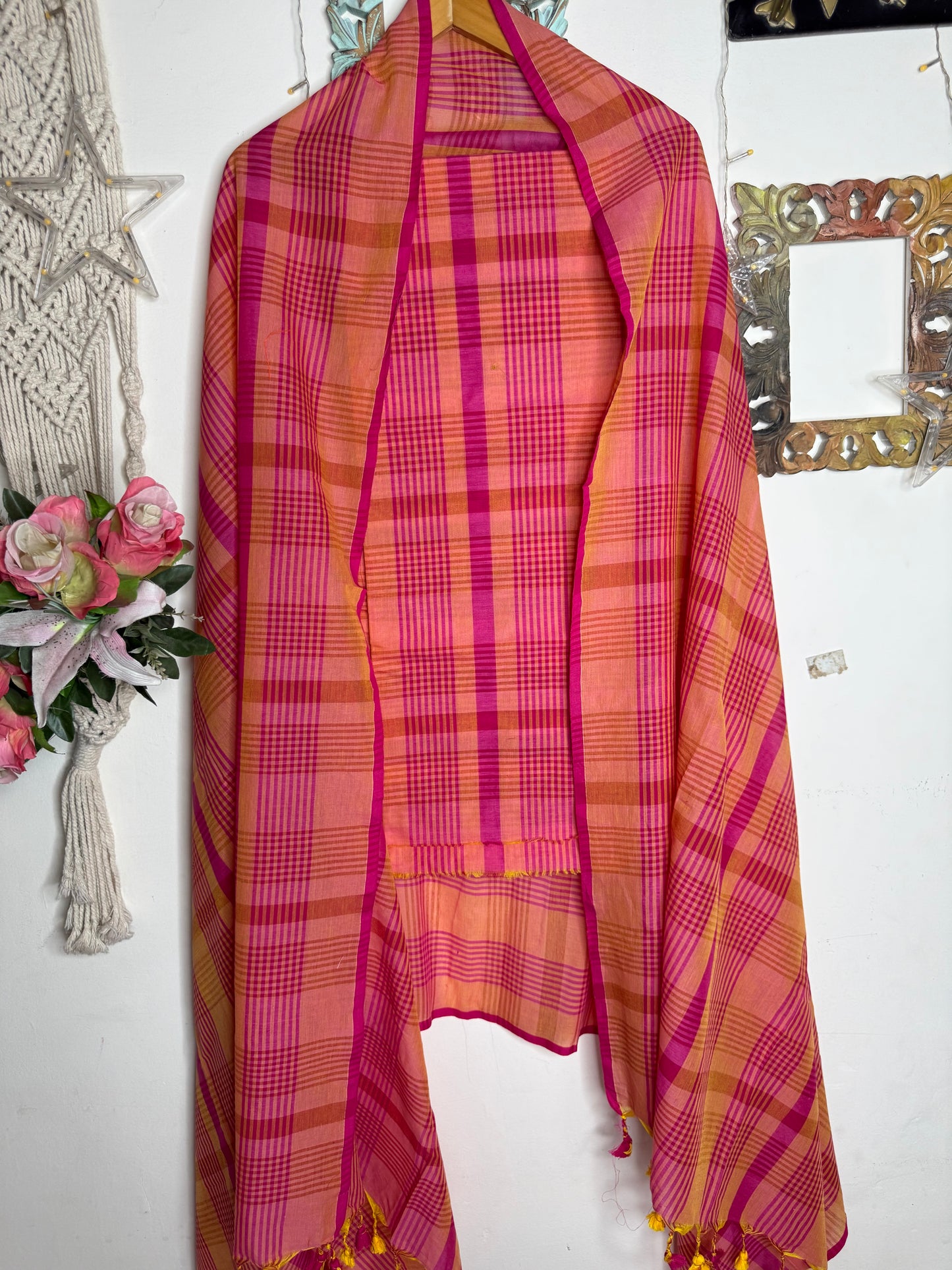 Jamdani Cotton Checks Suit Set