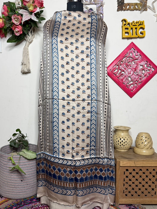 🌿 Ajrakh Handblock Modal Suit Set with Dupatta