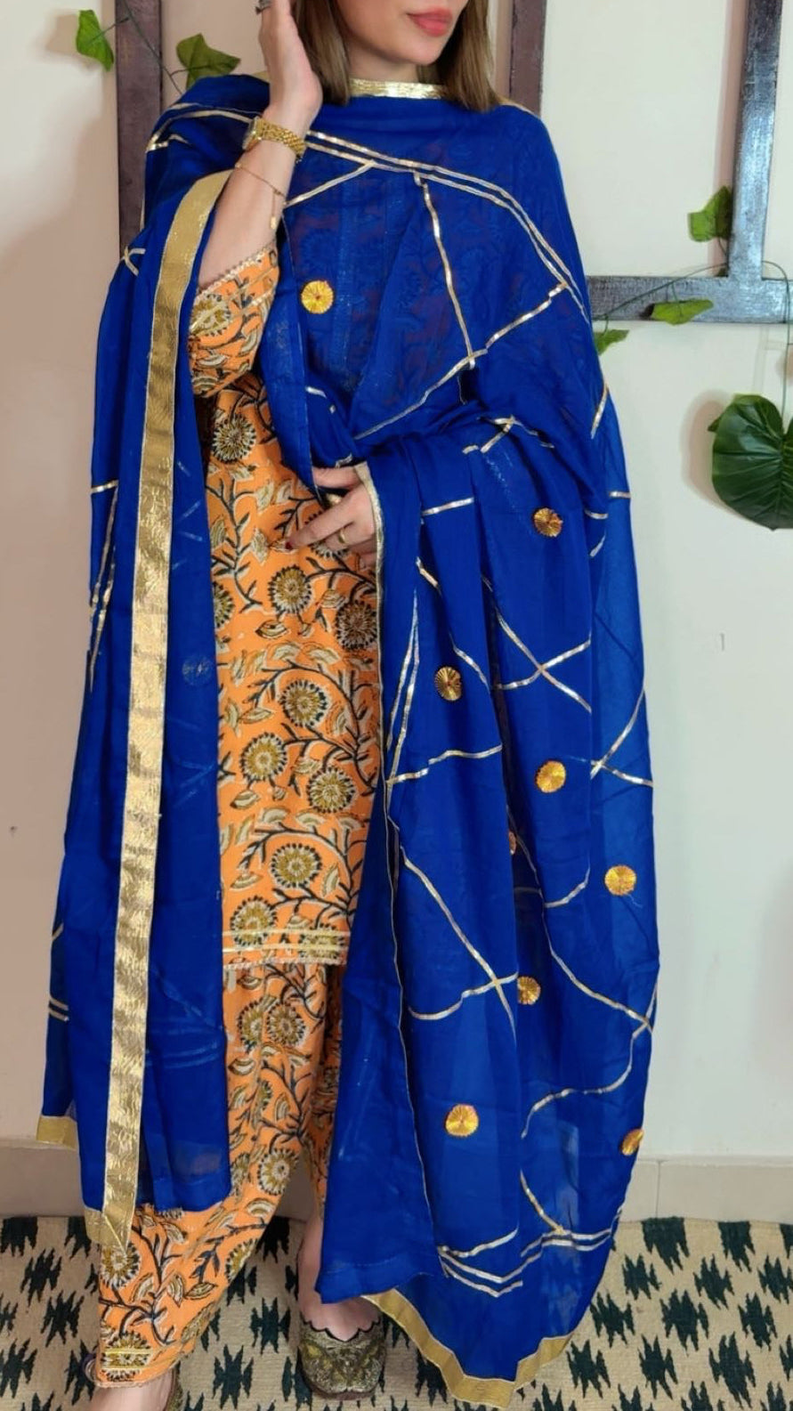 Heavy Gotta Festive Dupatta ✨ Blue color
