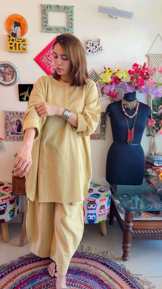 Cotton Linen Boxy Fit Co-ord Set