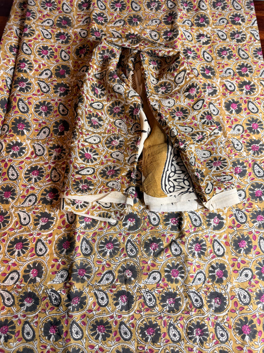 Handblock Kalamkari Cotton Suit Set