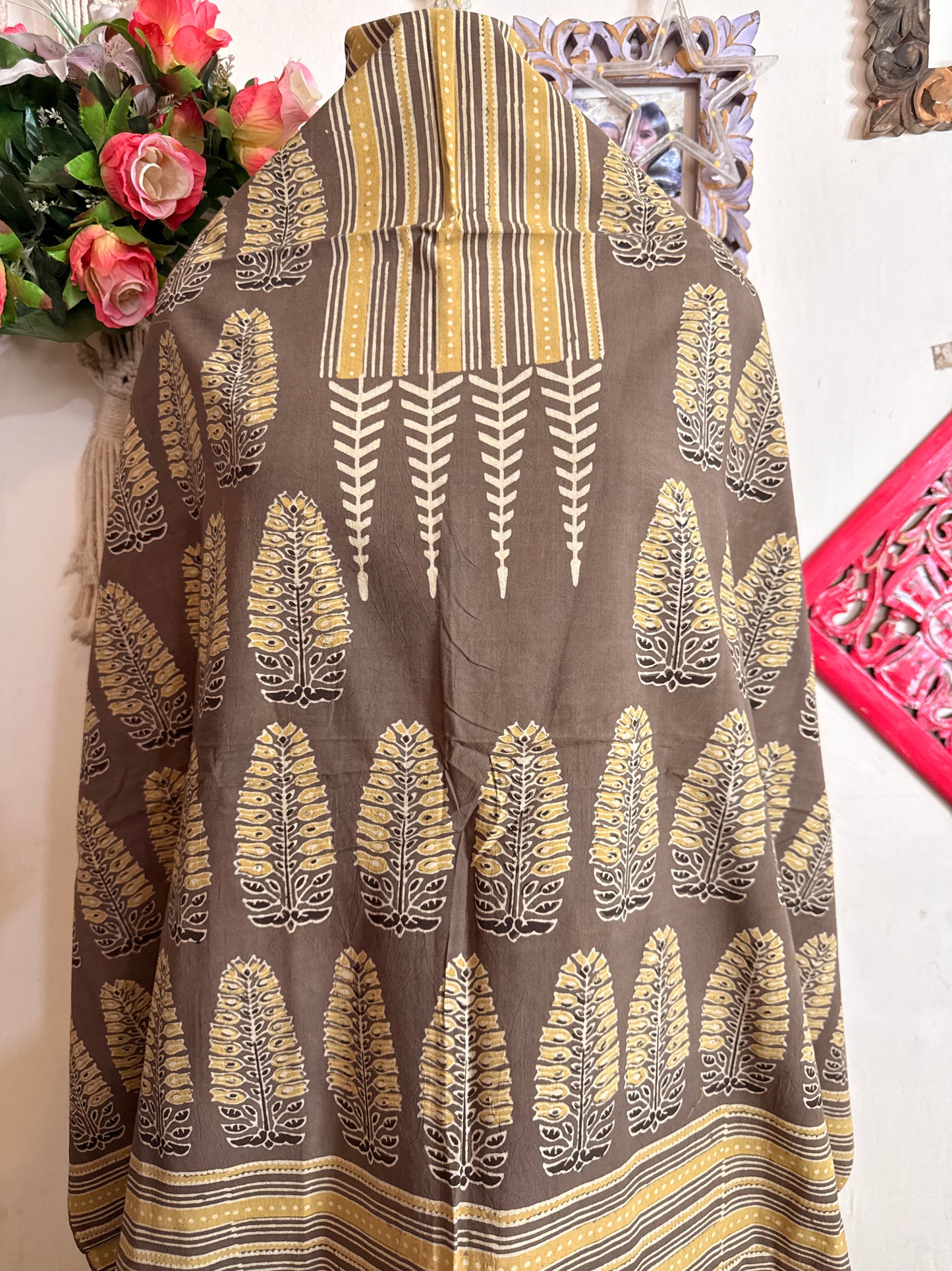 Taj Cotton Ajrakh Kurta Fabric