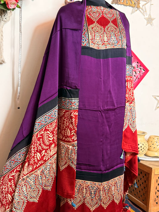 Modal Silk Designer Ajrakh Suit Set