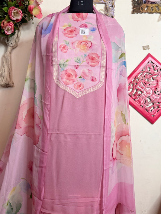 Georgette Patch Work Full Suit