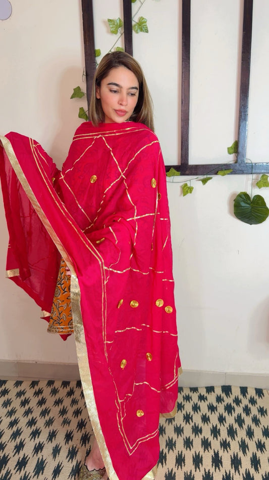 Heavy Gotta Festive Dupatta ✨ Pink color