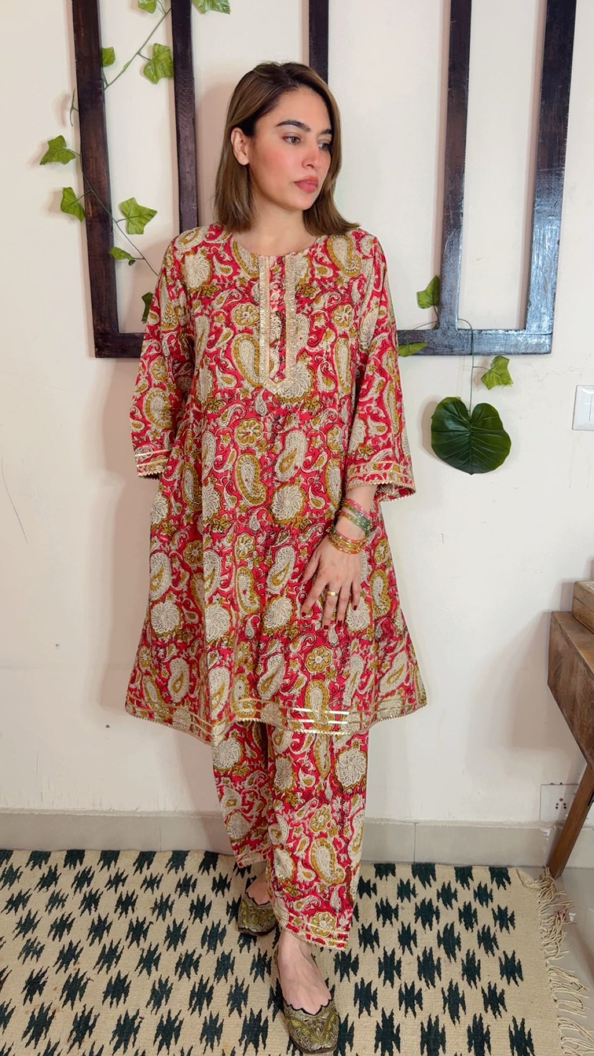 Handblock Kalamkari Cotton Suit ✨