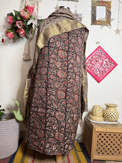 Modal Silk Full Suit with Kalamkari & Jahota Art (Handmade)