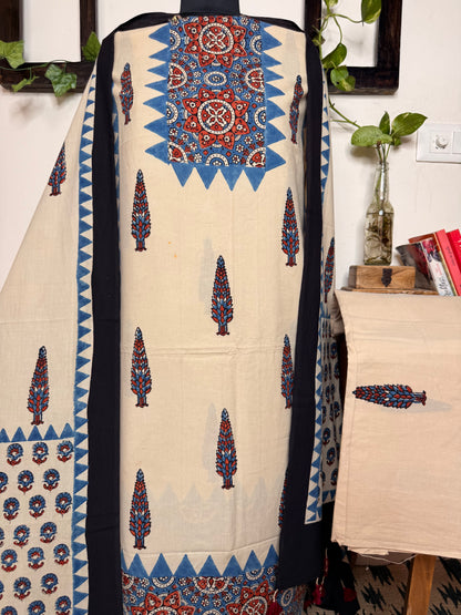 Taj Cotton Ajrakh 3-Piece Unstitched Suit ✨