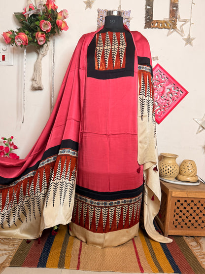 Modal Silk Designer Ajrakh Suit Set