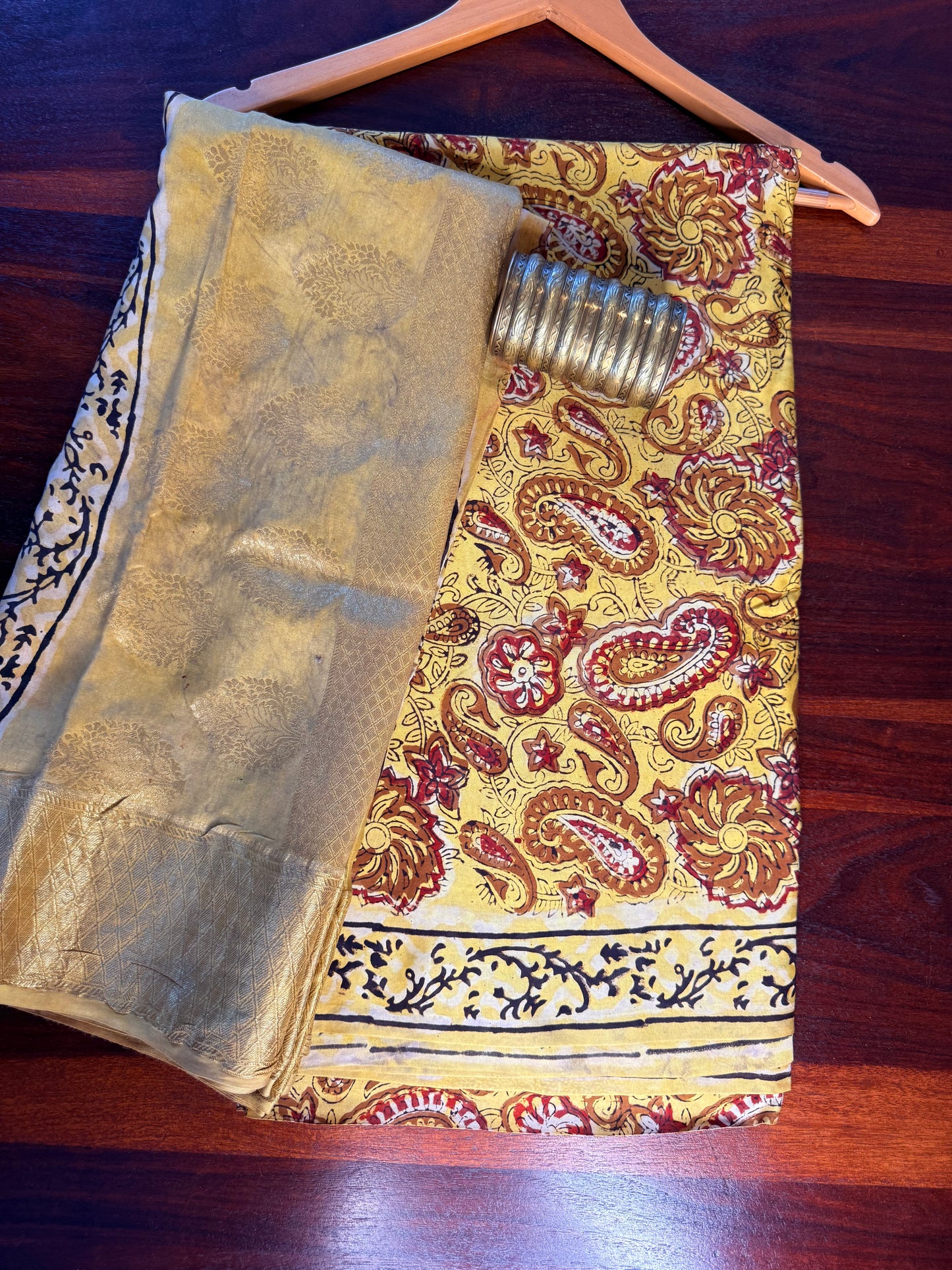 Modal Silk Full Suit with Kalamkari & Jhota Art (Handmade)
