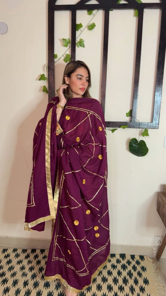 Heavy Gotta Festive Dupatta ✨ Purple color