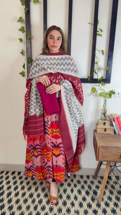 Uzbek Ikkat Handloom 3-Piece Set ✨