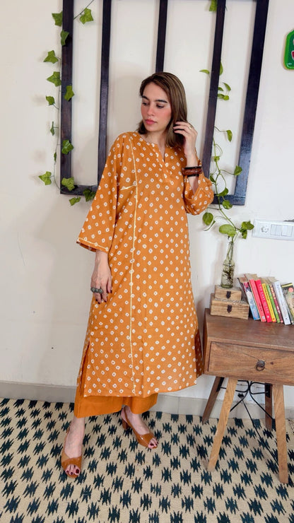 Premium Hand Bandhni Mulmul Cotton Phirn Set ✨