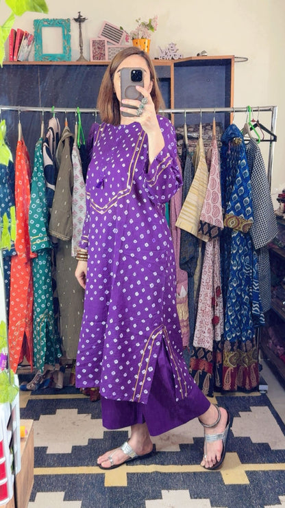 Handbandhni Mul Cotton Stitch Collection with Gota Detailing
