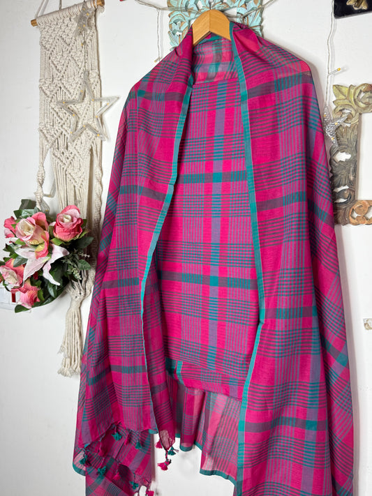 Jamdani Cotton Checks Suit Set