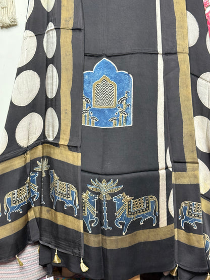 🌿 Ajrakh Handblock Modal Suit Set with Dupatta