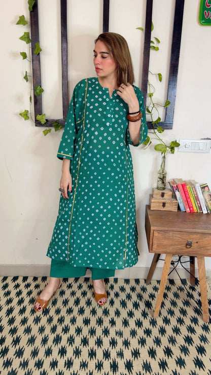 Premium Hand Bandhni Mulmul Cotton Phirn Set ✨