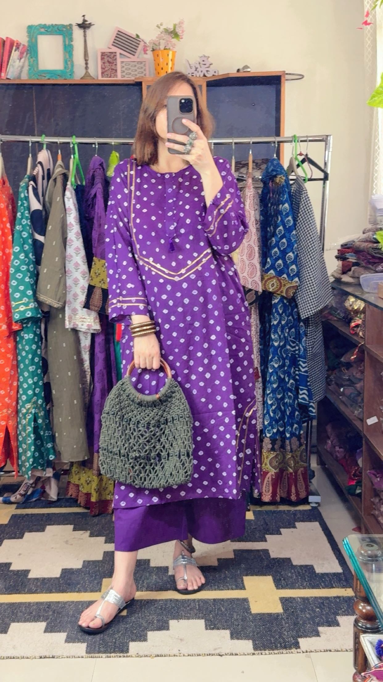 Handbandhni Mul Cotton Stitch Collection with Gota Detailing