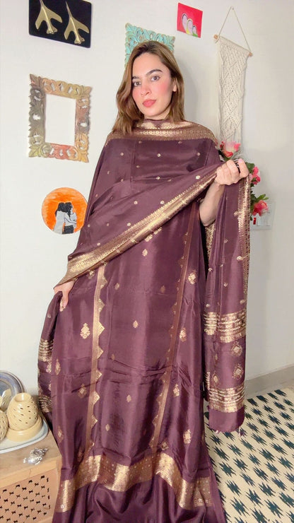 Dola Silk Shirt Dhuppta With Banarasi Weaving!!