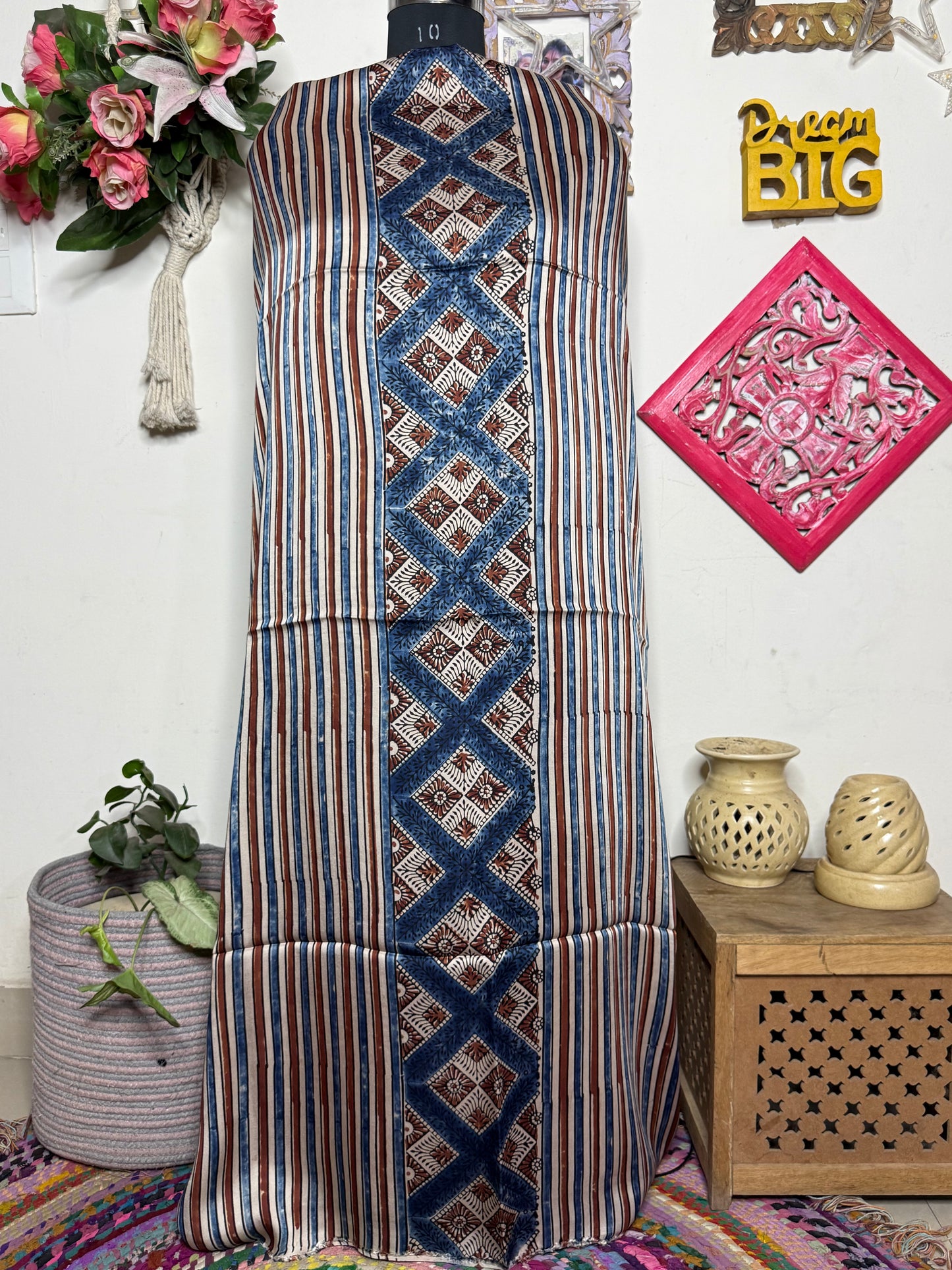 🌿 Ajrakh Handblock Modal Suit Set with Dupatta