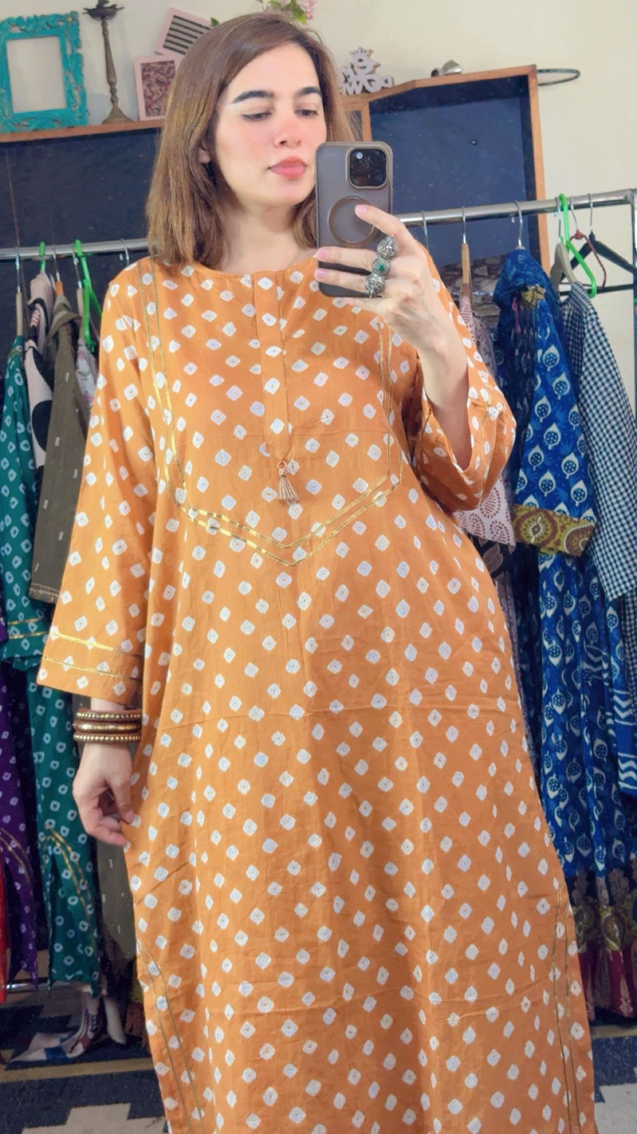Handbandhni Mul Cotton Stitch Collection with Gota Detailing