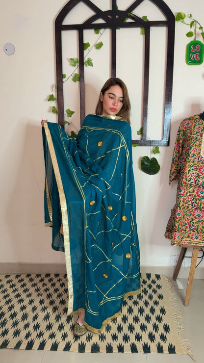 Heavy Gotta Festive Dupatta✨ Rama green color