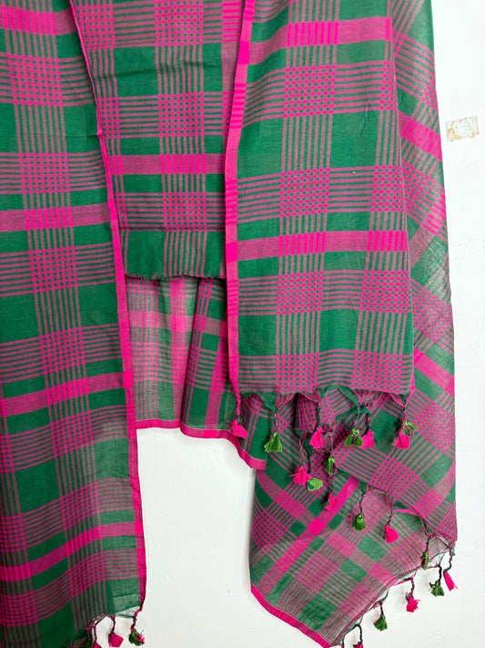 Jamdani Cotton Checks Suit Set