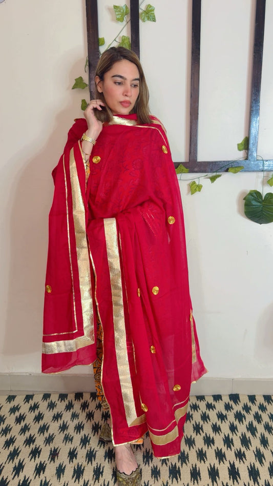 Heavy Gotta Festive Dupatta ✨Red colour