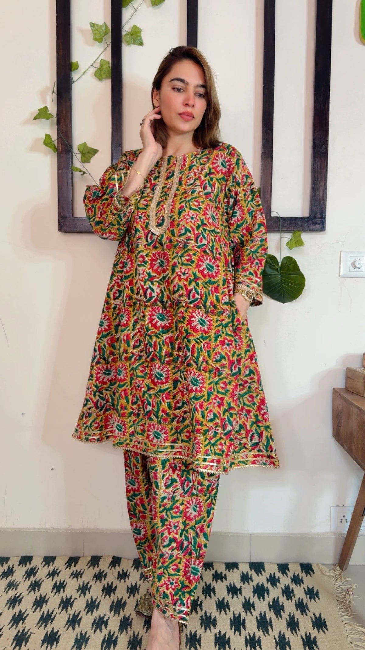 Handblock Kalamkari Cotton Suit ✨