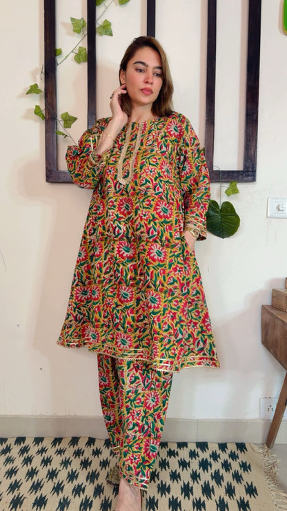 Handblock Kalamkari Cotton Suit ✨