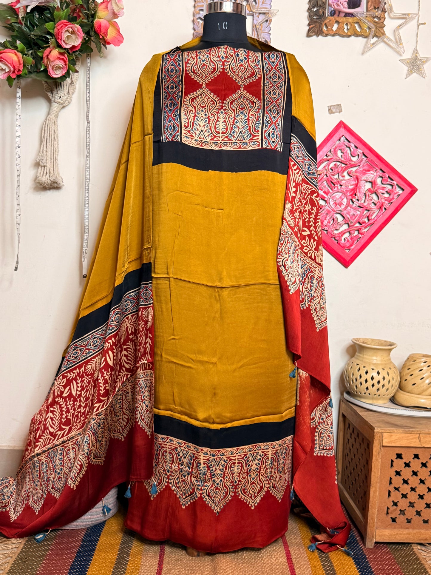 Modal Silk Designer Ajrakh Suit Set