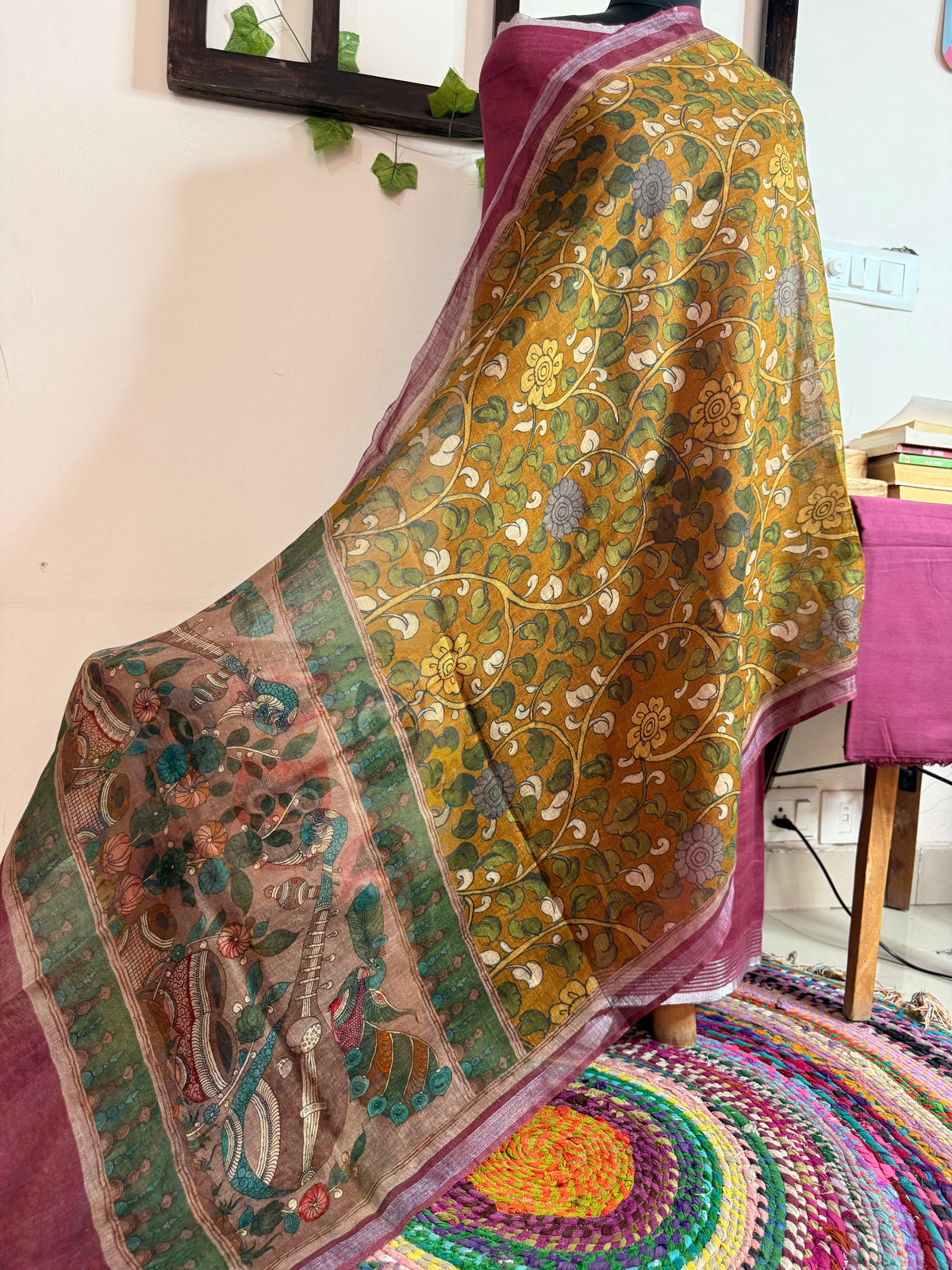Pure Linen Ajrakh & Kalamkari Digital Print Suit ✨