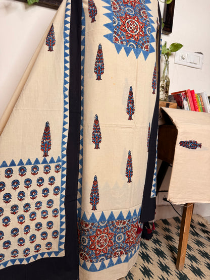 Taj Cotton Ajrakh 3-Piece Unstitched Suit ✨