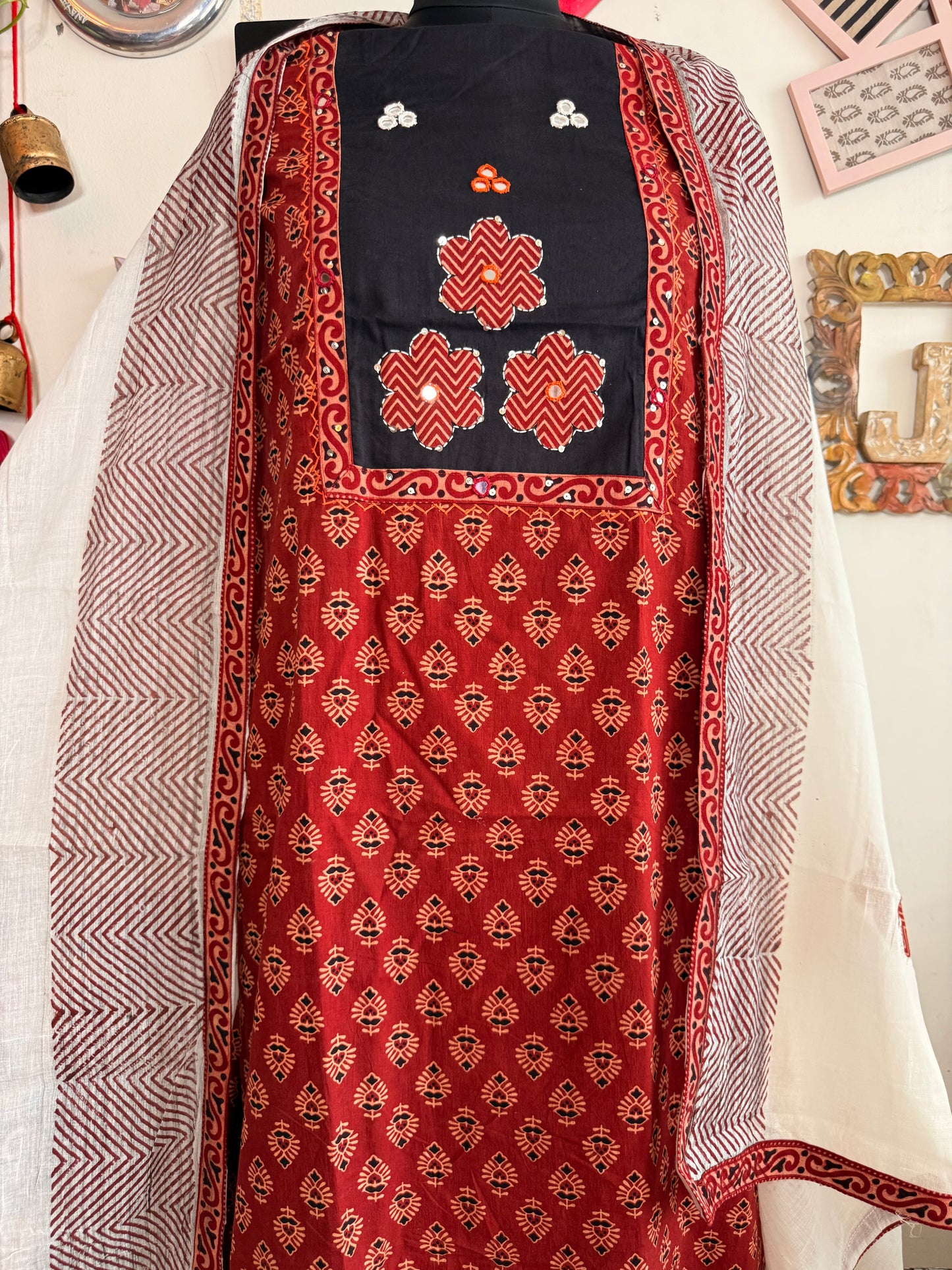 Cotton ajrakh suit