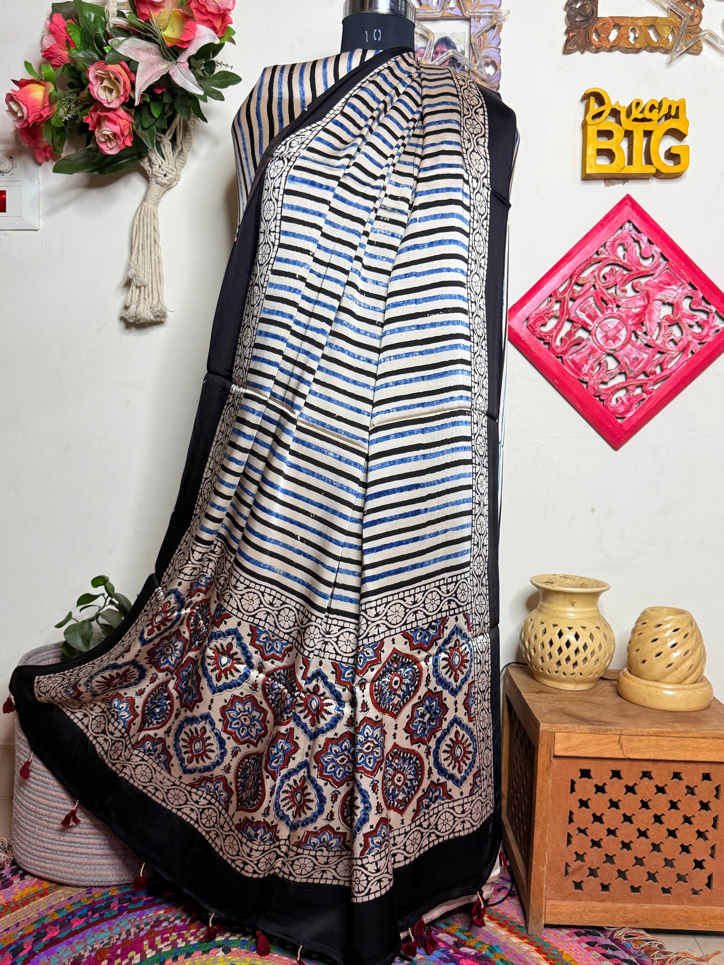 🌿 Ajrakh Handblock Modal Suit Set with Dupatta