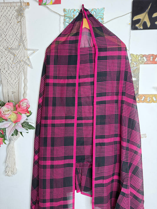 Jamdani Cotton Checks Suit Set
