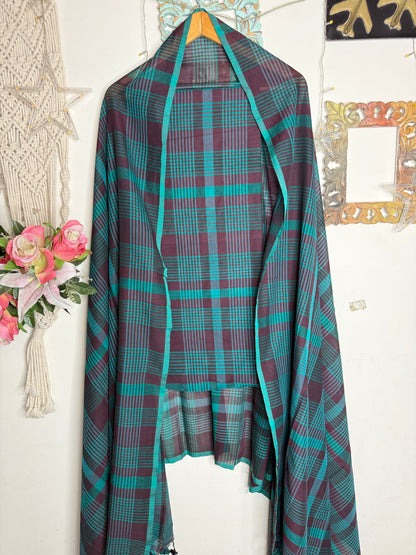 Jamdani Cotton Checks Suit Set