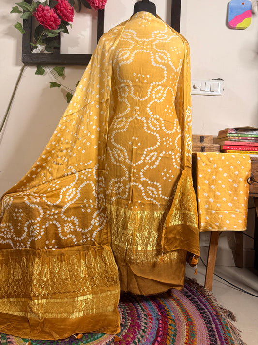 Bandhej Modal Silk Full Suit – Handcrafted Elegance✨