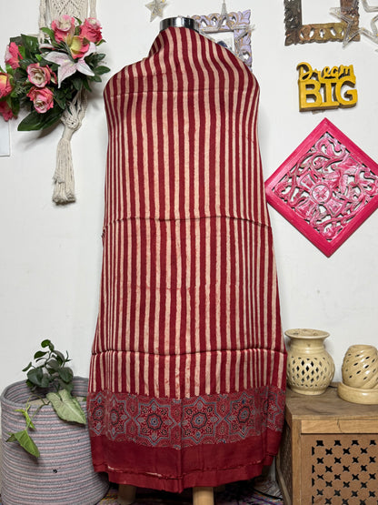 🌿 Ajrakh Handblock Modal Suit Set with Dupatta